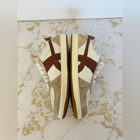 🔥🔥FINAL CLEARENACE 🔥🔥 TORY BURCH Hank Mixed Leather Retro Sneakers - Picture 4 of 7